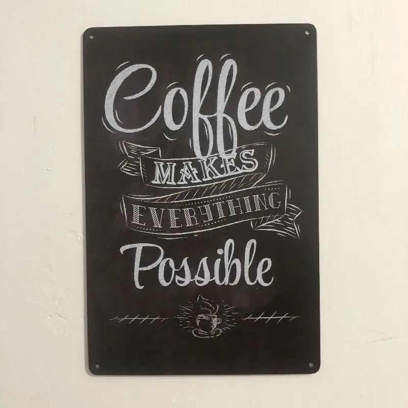 [Luckyaboy] кофе делает все возможное винтажные металлические оловянные вывески для