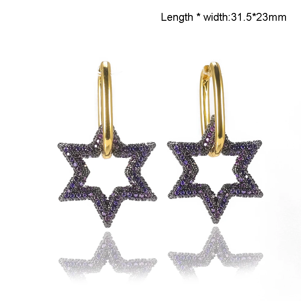 

2020 New Fashion Geometric CZ Copper Earrings Charm Hand Claw Heart Star Jewelry Best Girlfriend Birthday Gift