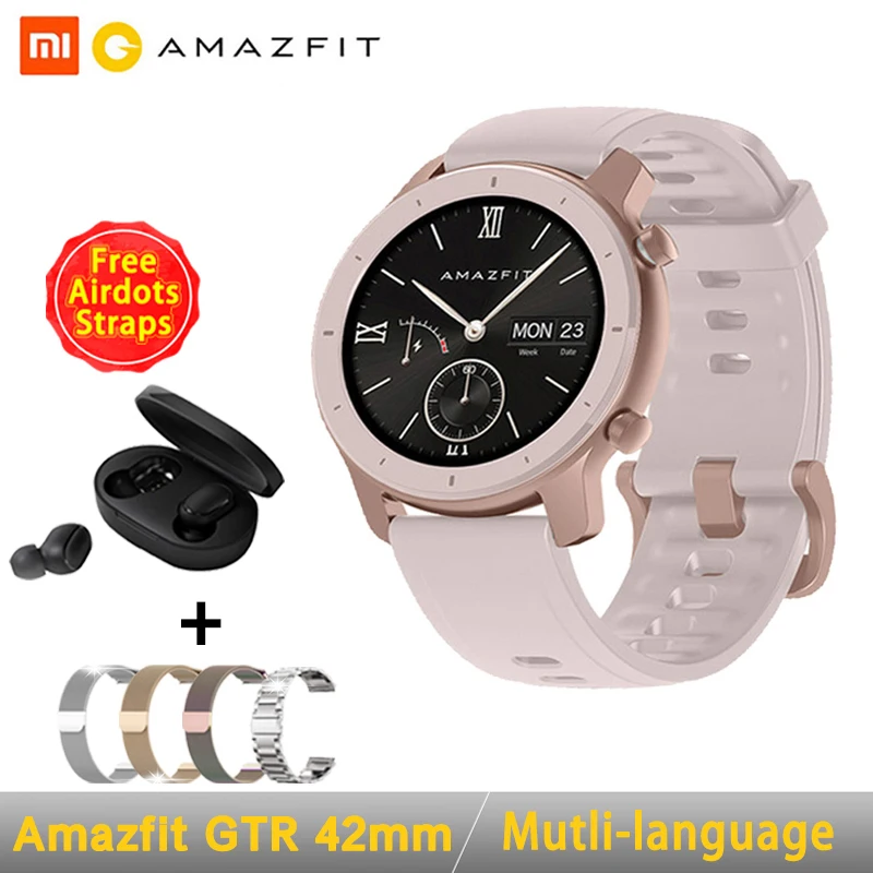 [Глобальная версия] AMAZFIT GTR смарт часов 42 мм 5ATM Водонепроницаемый GPS ГЛОНАСС Bluetooth