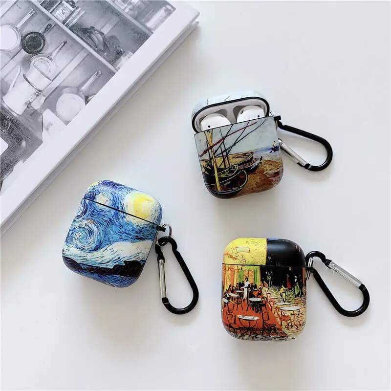 

Van Gogh oil painting protective case for Airpods Pro cover bluetooth wireless earphone charging bag for airpod 2 air pod cases