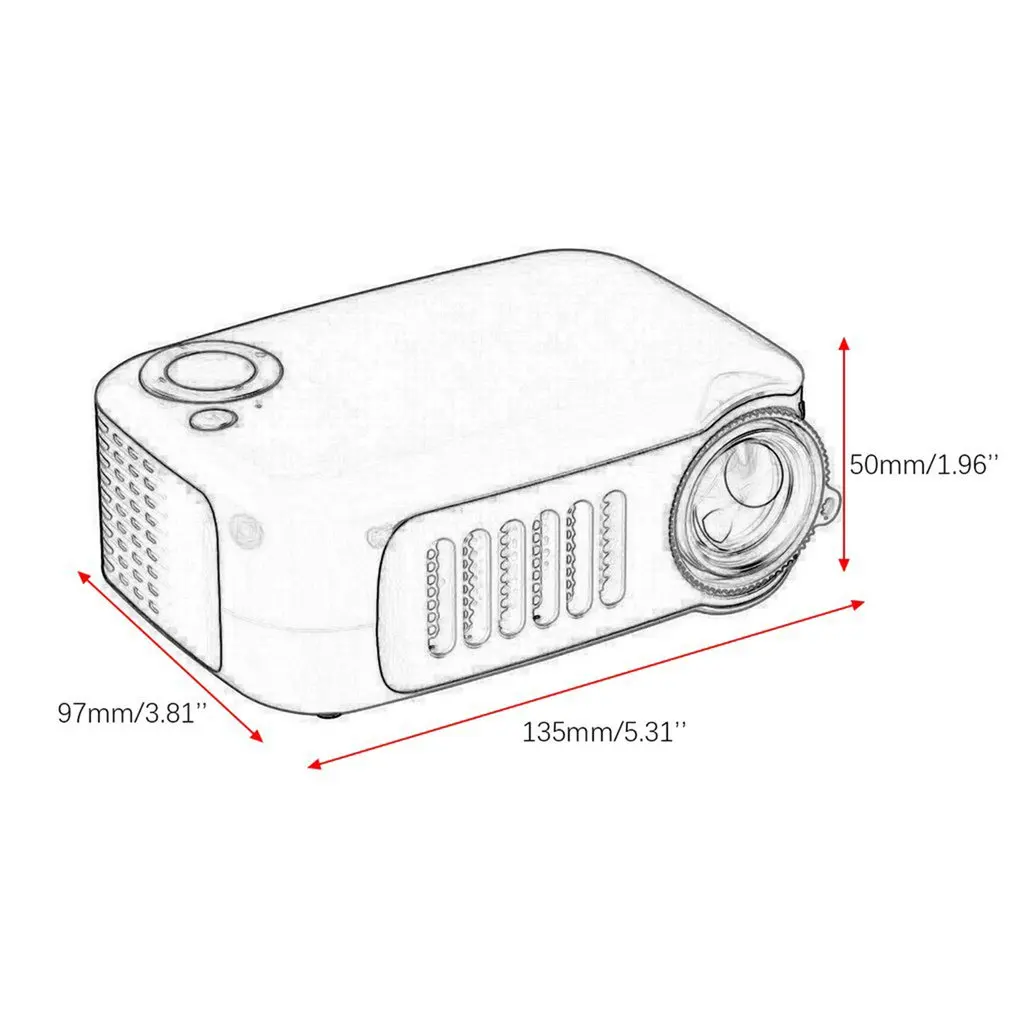 

A2000 Home Led Mini Micro Projector Portable Projector Support 1080P HD Projector Home Media Projector Video
