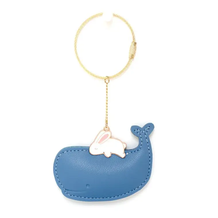 

Anime PU Leather Dinosaur Whale Unicorn Elephant Bear Keychain For Car KeyRing Women Key Holder Girls Charm Bag Keychains