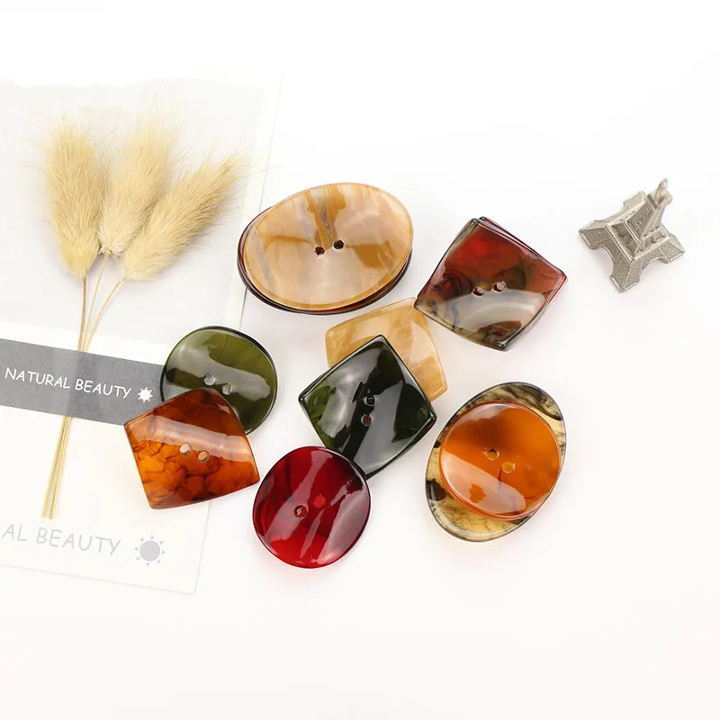 2 шт. отверстия кнопки из ацетата большие смолы нестандартные для одежды пальто