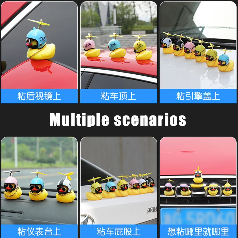 

Lovely Duckling in The Car Ornament With Helmet Chain Car interior accessories decorations Auto Dashboard Toys Duck In Tte Car