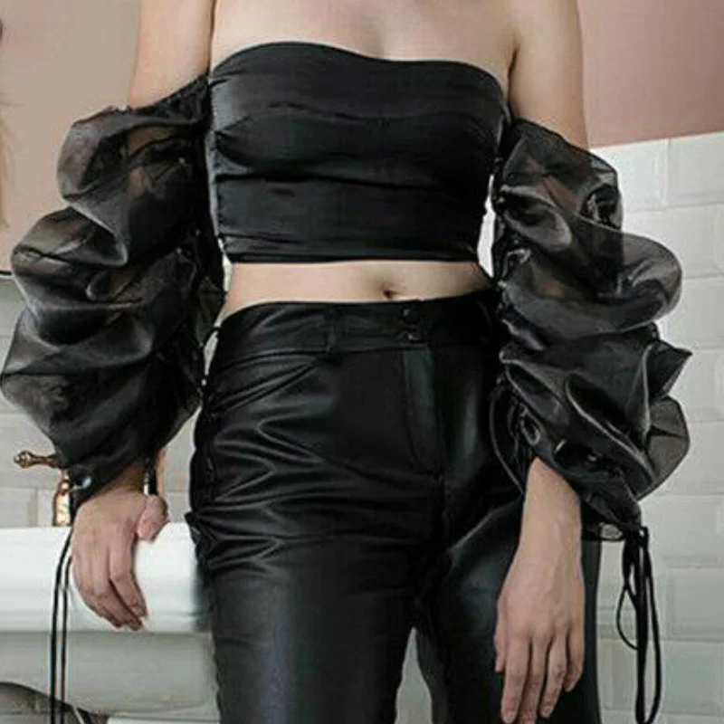 Сексуальная женская уличная блузка OL с вырезом лодочкой открытыми плечами