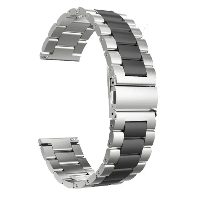 silver-black Браслет для часов из нержавеющей стали для huawei Watch GT Honor Magic Watch 2pro металлический ремешок для huawei gt 2 46 мм ремешок для часов 22 мм - Цвет: silver-black