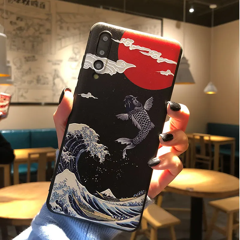 For Huawei Honor P40 P30 P20 20 P10 V9 V10 9 10 9X 8X Play V20 Plus Pro Lite Ultra-thin Cover 3D Relief Painted Anti-fall Case | Мобильные
