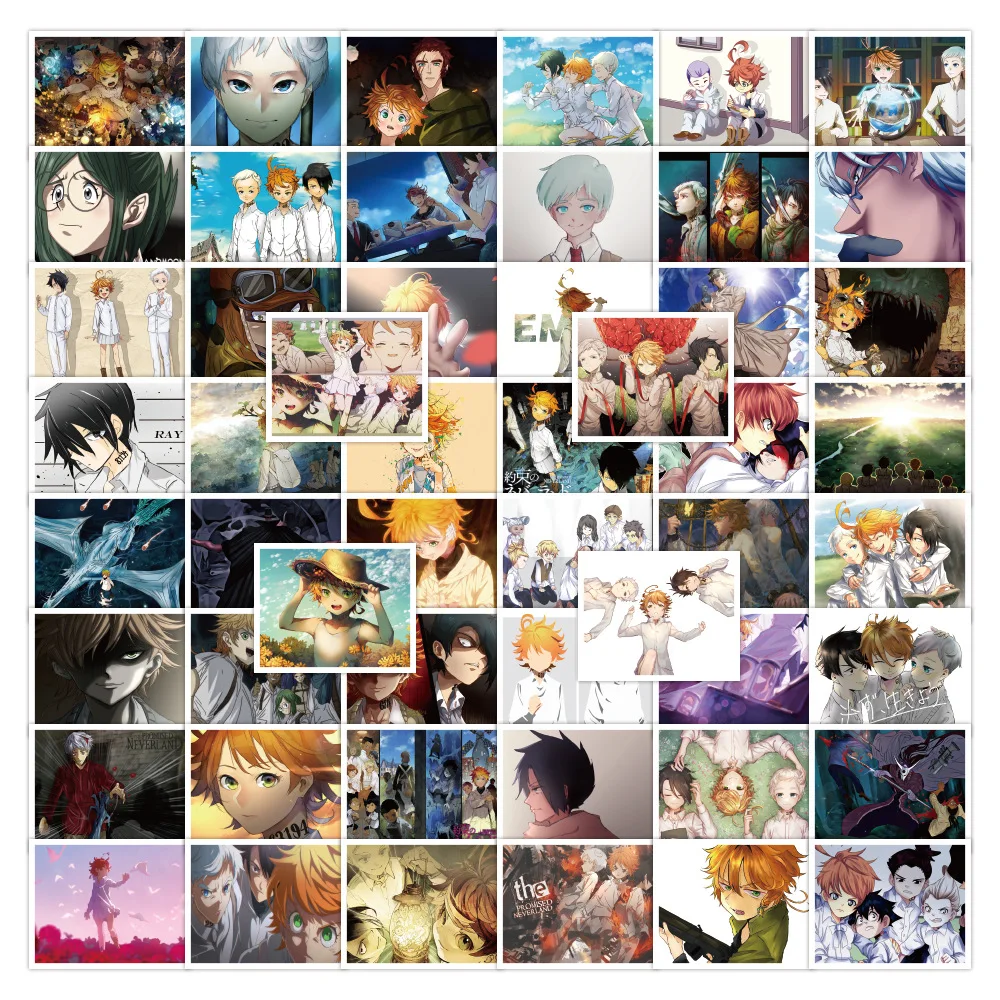 

50Pcs/pack Japanese Anime The Promised Neverland Stickers for Notebook Motorcycle Skateboard Computer Mobile Phone Cartoon Toy