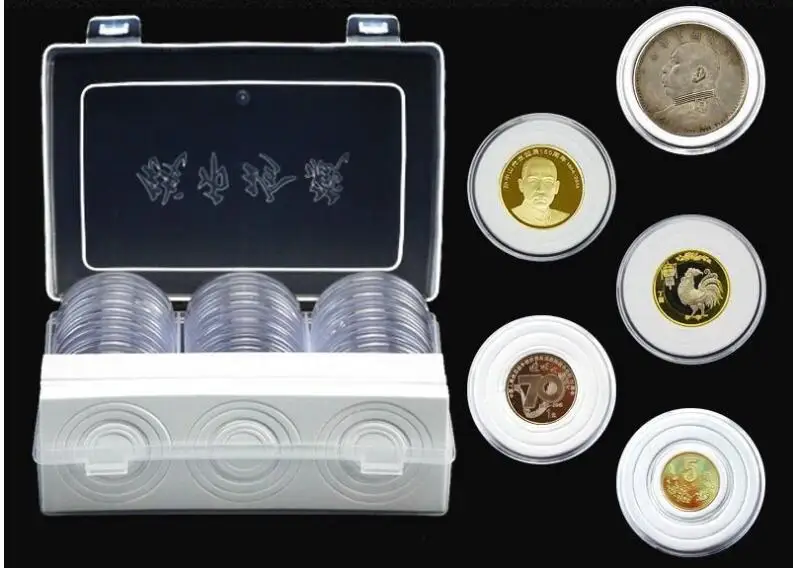 

70sets 30pcs/set Plastic Clear Coin Storage Box Round Boxed Coin Holder 17/20.5/25/27/30/32/40mm/46mm Coin Capsule Collection