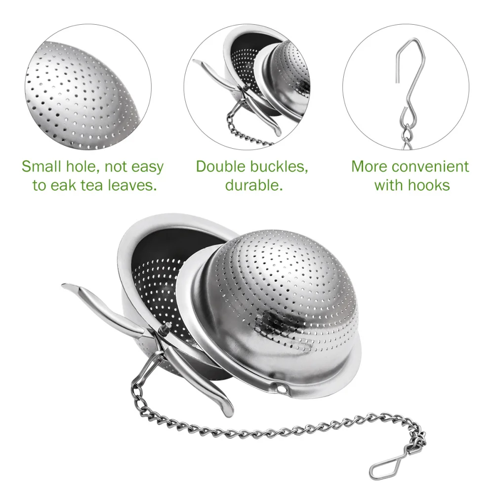 

BESTONZON 2 Pcs Tea Infuser with Chain Hook Premium Stainless Steel Loose Leaf Tea Strainer Reusable Tea Filter