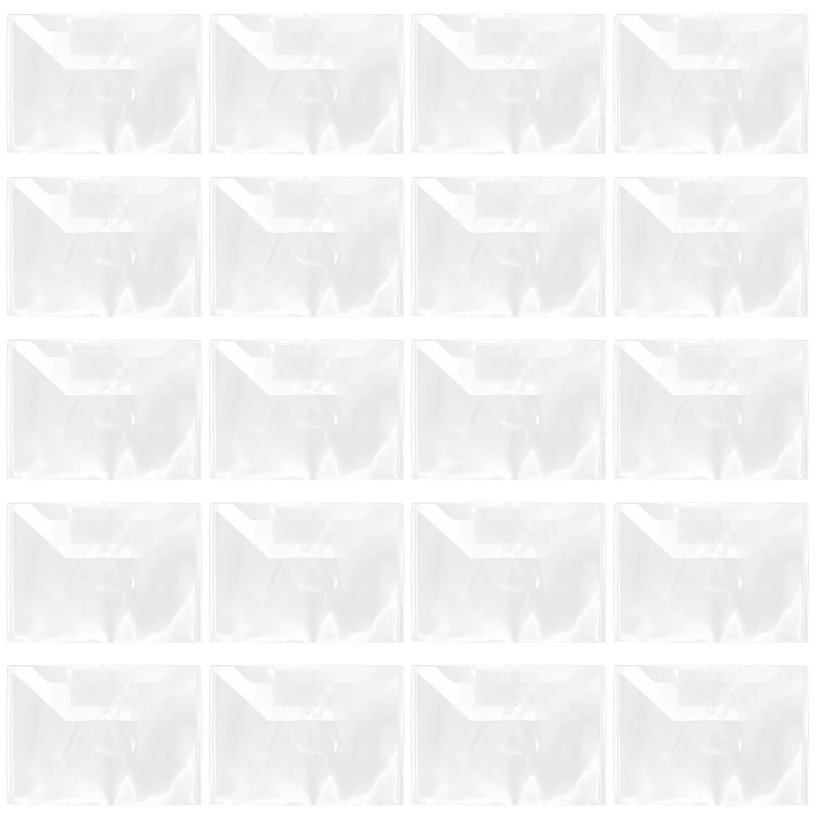 

20Pcs A4 Clear File Envelopes Filing Document Folder with Button and Pocket