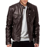 jacket mens calm fold led temperament buckle leather zipper fashion leather jacket locomotive fashion jacket retro leather jack