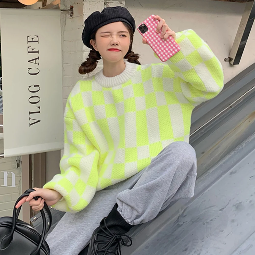 Повседневный женский свитер с круглым вырезом женские свитера свободного кроя в