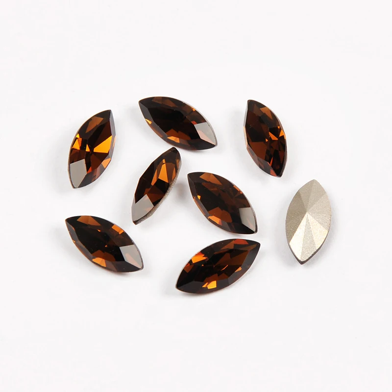 YANRUO 4200 все размеры дымчатый топаз Navette стразы сзади с конскими глазами камни для