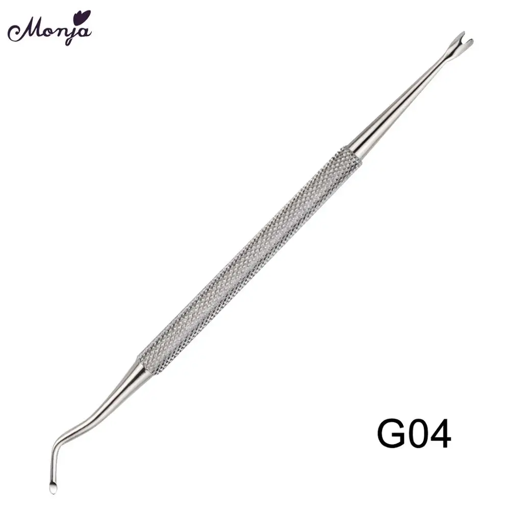 G04 Monja, двухконцевые ноготь, ноготь, подтяжка, нержавеющая сталь, корректор буйона, для чистки ног, уход за вросшим крючком, инструмент для педикюра - Цвет: G04