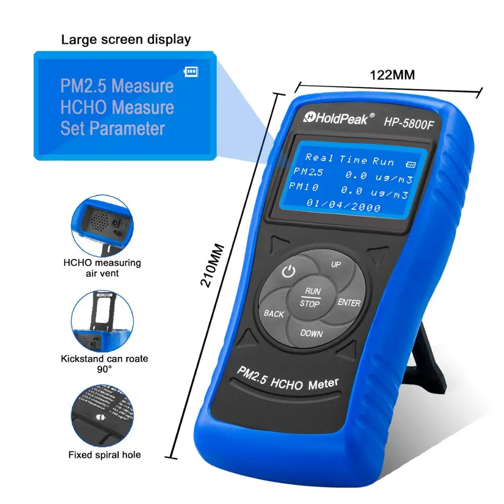 Holdпик HP-5800F цифровой HCHO PM2.5/10 детектор внутренний открытый тестер качества воздуха анализатор газа мониторинг окружающей среды тестер