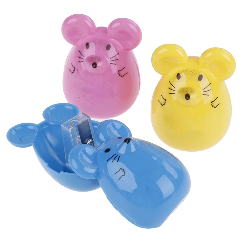 2 шт. симпатичная пластиковая Мышь точилка для карандаша ручная канцелярский