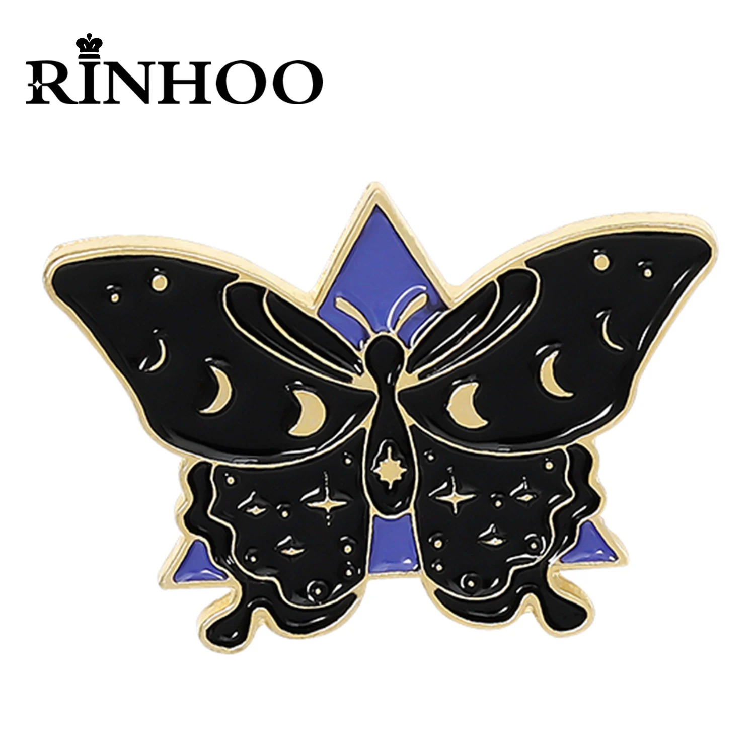 

Rinhoo Moth Butterfly Enamel Pins Personality Moon Insect Brooch Bag Clothes Lapel Pin Gothic Badge Jewelry Gift for Kid Friends
