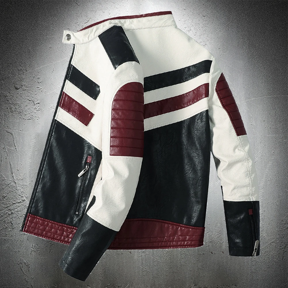 

Fashion Leather Jacket Men New Arrival PU Artificial Leather Motorcycle Jacket Men Stylish Biker Coat Slim Fit Autumn