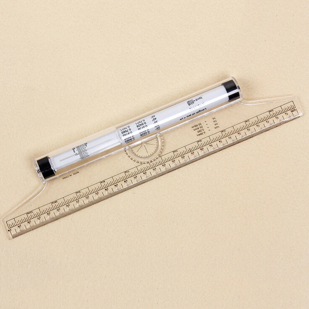 

1PC Clear Metric Parallel Multi-purpose Drawing Rolling Ruler Plastic Foot Chiban Angle Ruler Balancing Scale Measurement Tool