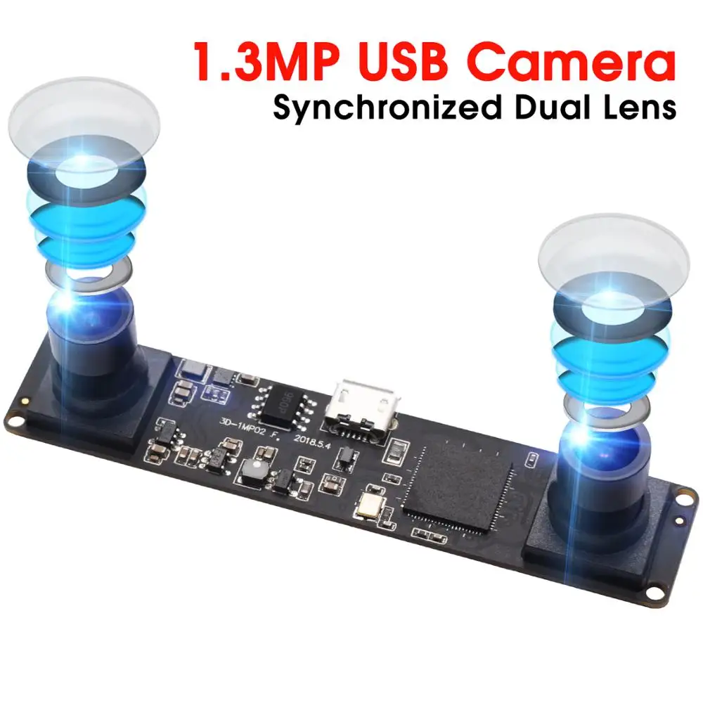 ELP 960P модуль синхронизации с двумя объективами USB2.0 OTG UVC MJPEG 60fps 2560X960 3D VR стерео usb