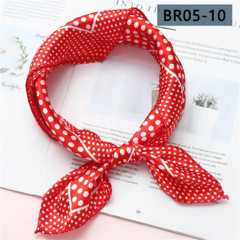 BR05-10 Женский квадратный шарф, 50*50 см, подходит ко всему, обертывания, элегантные, цветочные, в полоску, весна-лето, для женщин, обтягивающие, на голову, на шею, повязка на голову, шейный платок - Цвет: BR05-10