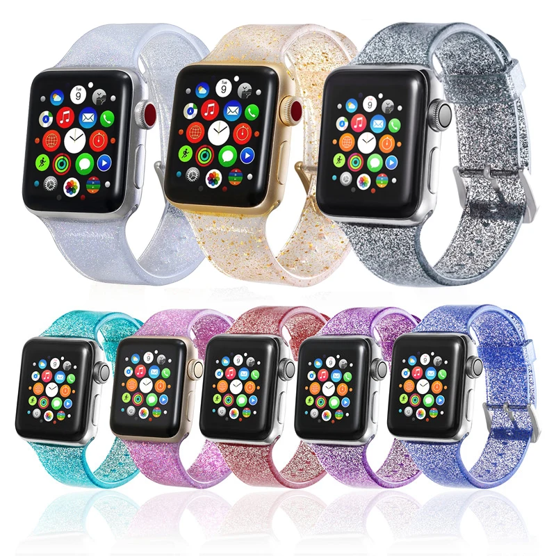 Силиконовый браслет для Apple Watch 4, 3, 2, золотистый ремешок для iWatch, чехол, ремешок для Apple Watch, 42 мм, 44 мм, 38 мм, 40 мм, чехол