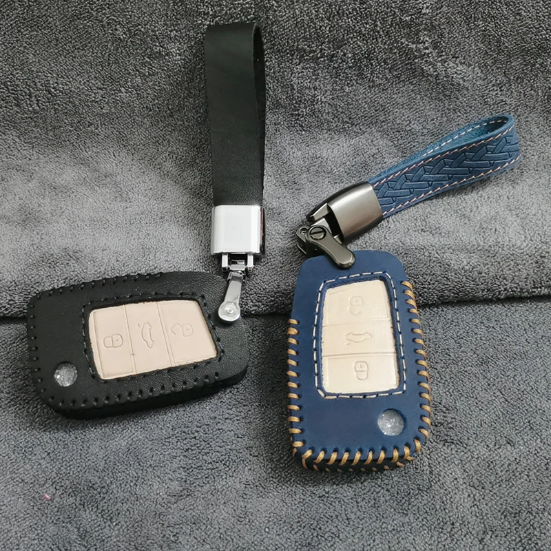 

100% Genuine Leather Car Key Cover Case For Volkswagen VW Golf7 mk7 Seat Ibiza Leon FR 2 Altea Aztec For Skoda Octavia