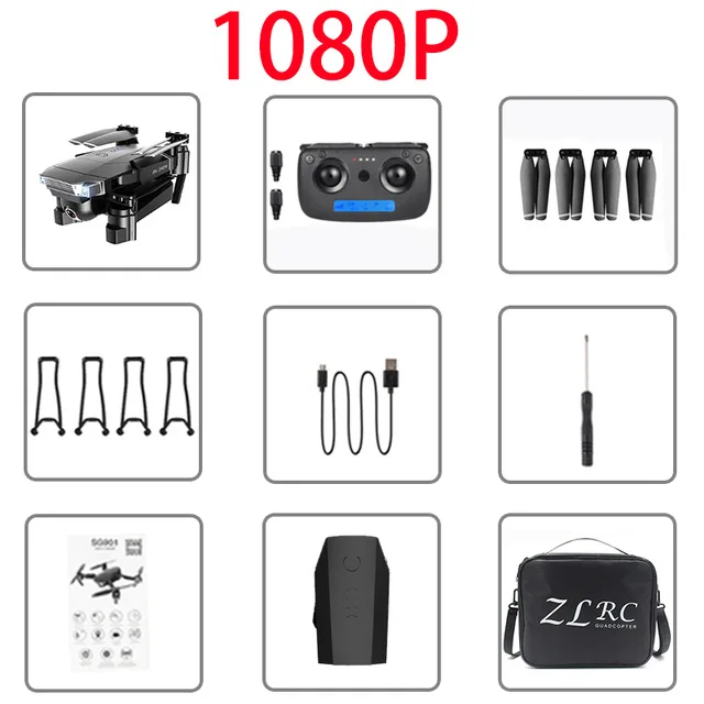 1080p backpack Дрон SG901 4K Дрон HD Двойная камера WiFi передача от первого лица оптический поток стабильная высота зарядное устройство для квадрокоптера Дрон камера Дрон квадракоптер вертолет квадрокоптер квадрокоптер с камерой - Цвет: 1080p backpack