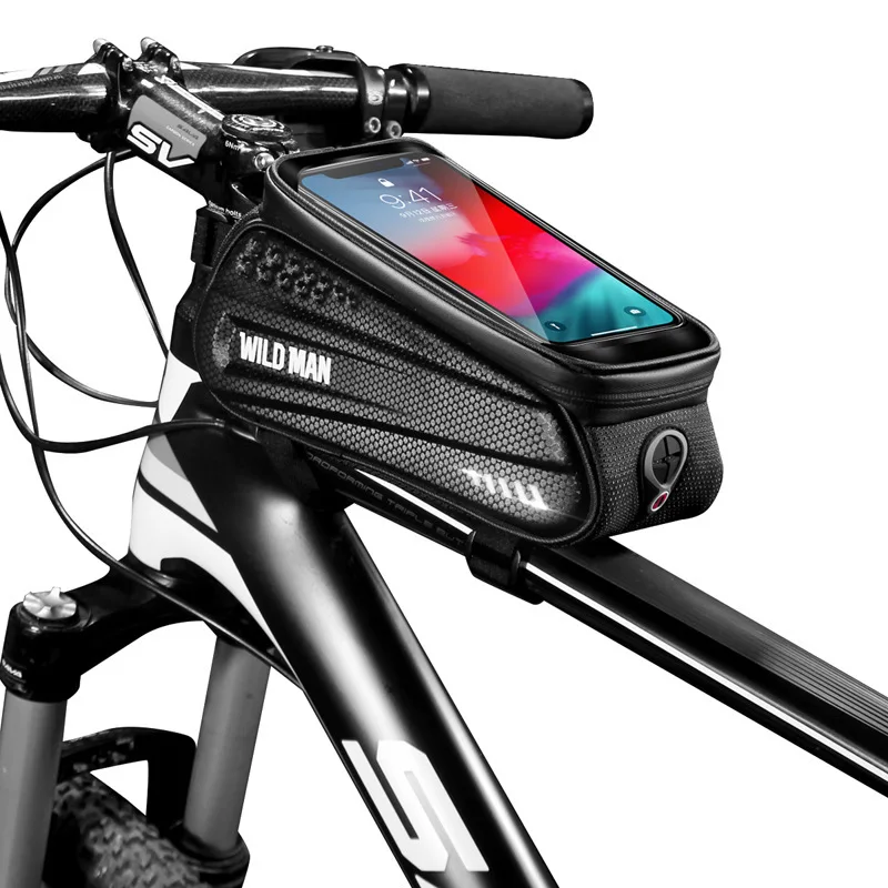 

MAN Rainproof Bicycle Bag Frame Front Top Tube Cycling Bag Reflective 6.5in Phone Case Touchscreen Bag MTB Bike Accessories