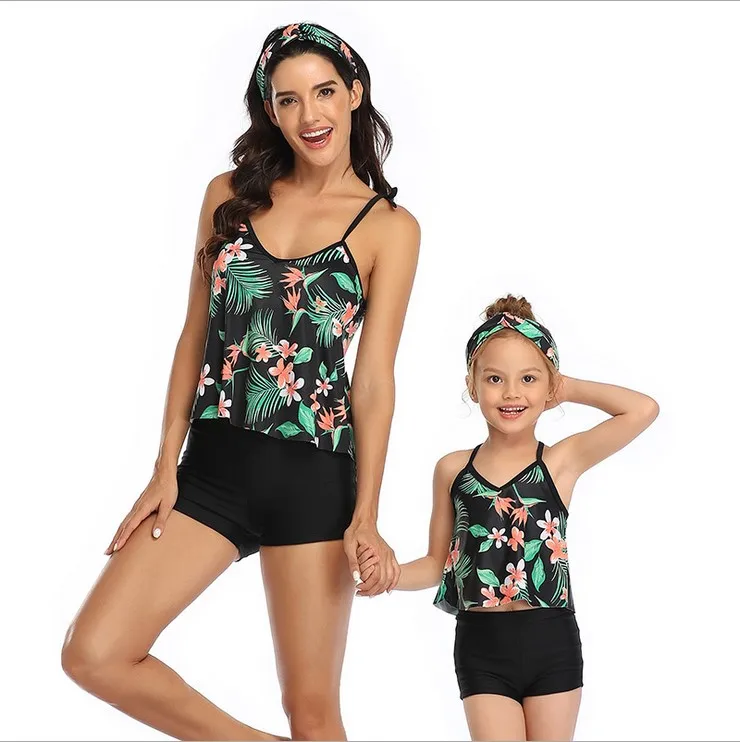 Loozykit Family Matching Look Mum Swimwear Mommy And Me Swimsuit Mother Daughter Clothes Dresses High Waist Bikini Beachwear | Мать и