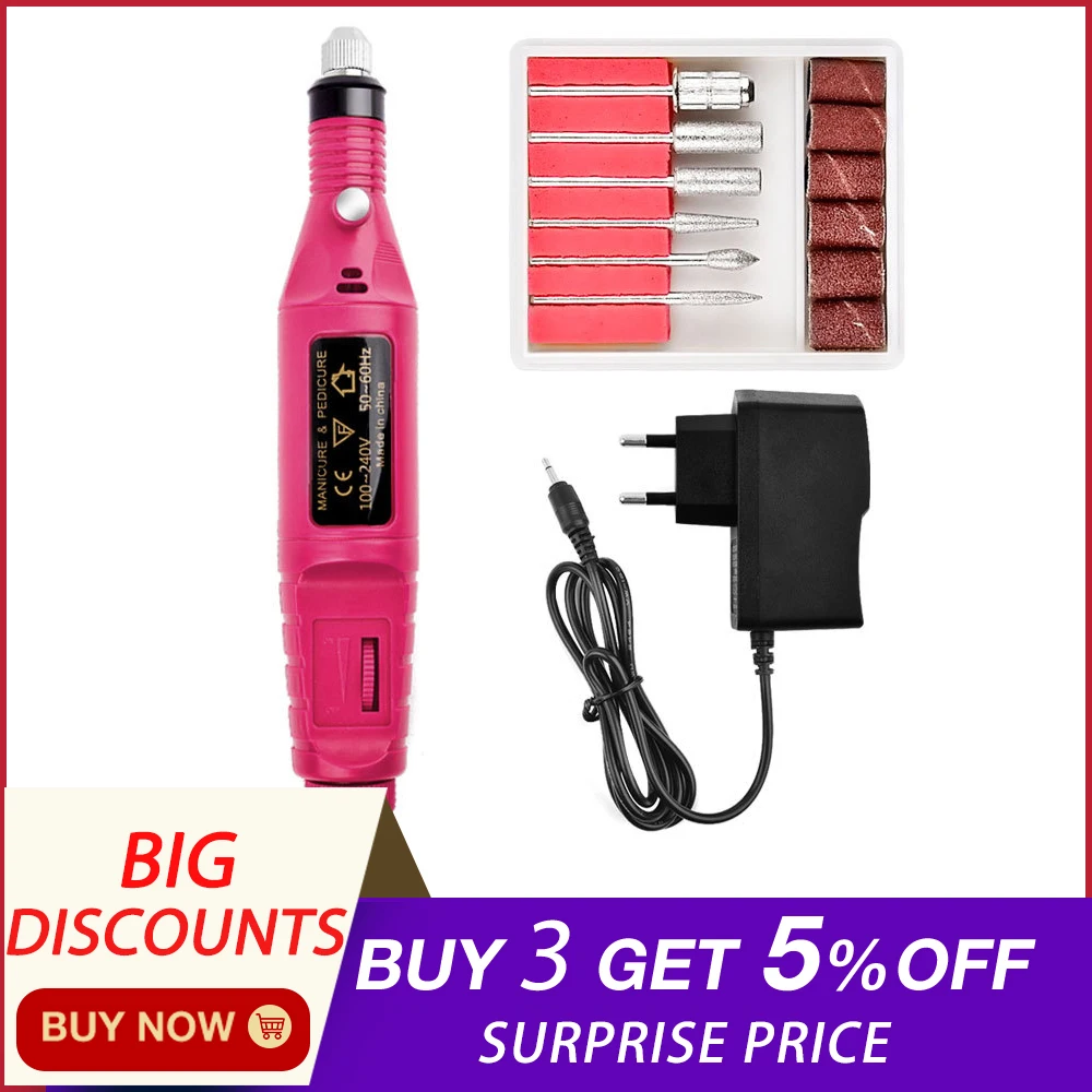аппарат для маникюра 1 набор 6 насадок профессиональный электрический