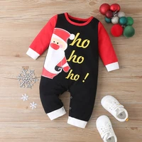 christmas clothes baby boy clothes cotton santa claus letter patchwork long sleeve baby romper festival baby girl clothes 0 12m