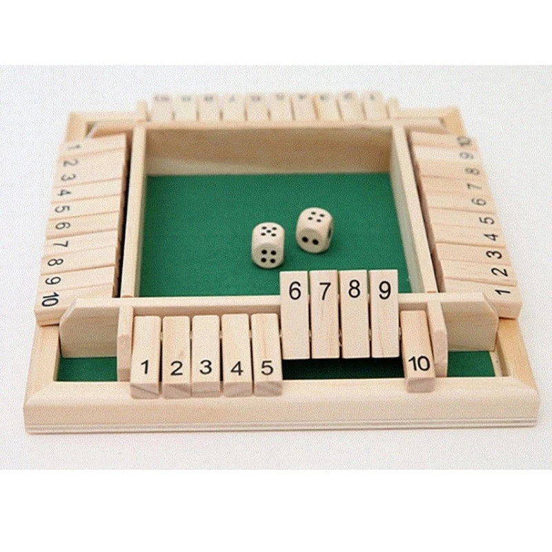 

Wooden 4 Players Digital Puzzle Game For Party/Club/Family Games Shut The Box Board Game Set Number Drinking Games 4