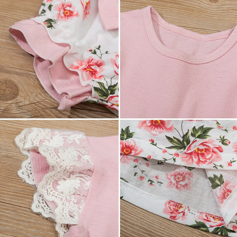 

Summer Newborn Baby Girl Clothes Baby Boy Girl Cotton Print Suit Jacket Shorts Pink Suit Clothes 12-18M