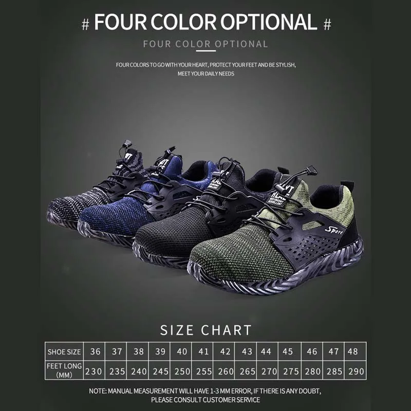 Мягкие легкие дышащие ботинки унисекс для работы в ночное время со