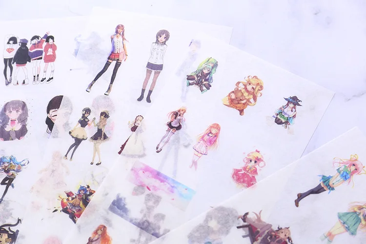 6pcs Lovely girl paper sticker Organizer Calendar Diary Book Planner Sticker Scrapbook Decoration papeleria sale | Канцтовары для