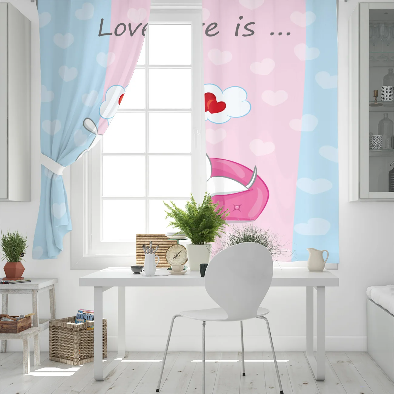 Шторы на окна в полоску с собакой Мультяшные занавески для гостиной кухни