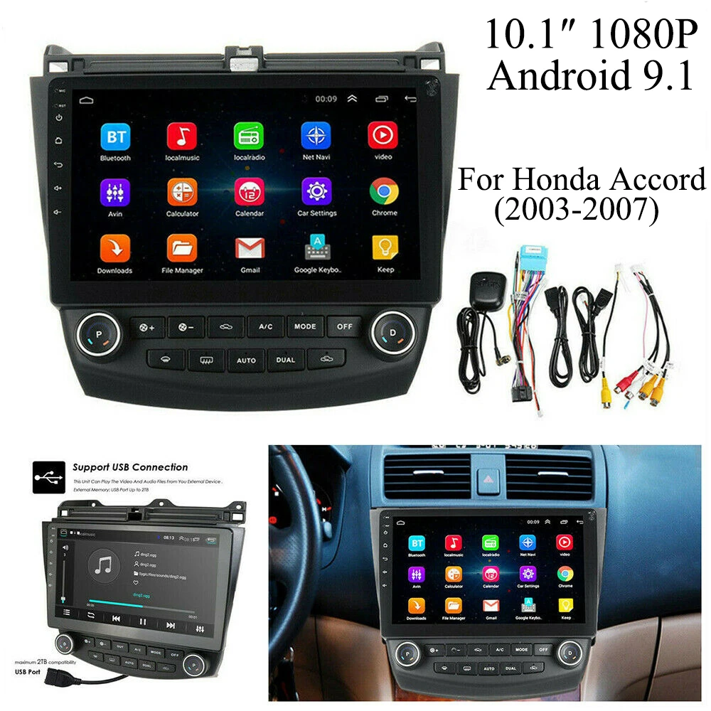 Для Honda Accord 2003 2007 четырехъядерный 10 1 ''Android 9 автомобильное стерео радио GPS