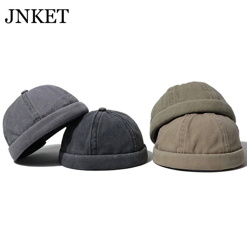 

JNKET New Men Women‘s Skullcap Beanies Hat Retro Brimless Hat Hip Hop Cap Outdoor Sport Cap Casual Pumpkin Hat Sailor Cap