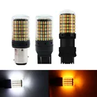 1 шт. 168smd Canbus 1157 Led Bay15d P215w T20 Led 7443 T25 3157 лампа для стоп-сигнала светильник ворота белый и янтарный двухцветный 12 В