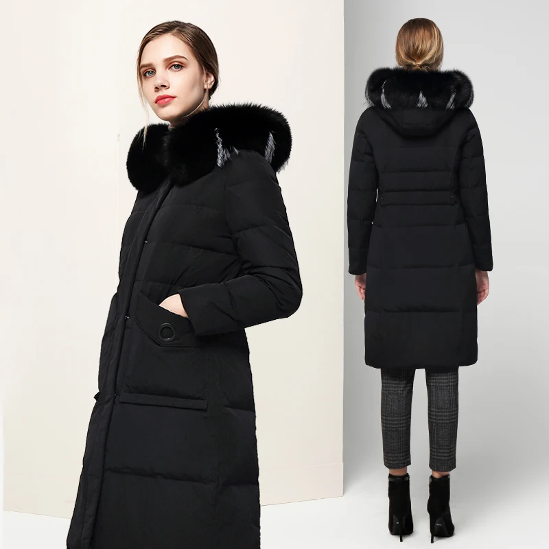 Женский пуховик 90% на белом утином пуху корейское зимнее пальто женская пуховая