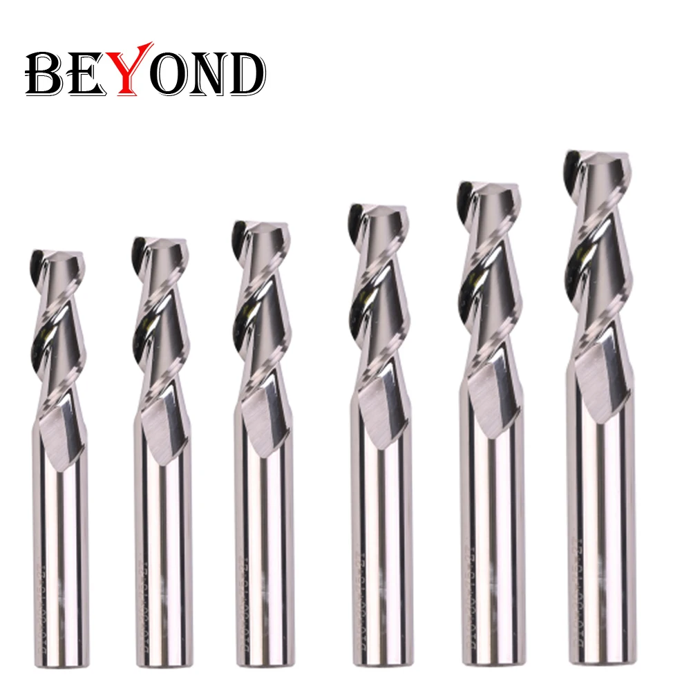 BEYOND EndMill HRC60 2 флейта фреза карбида фрезы 1 мм 6 8 10 столярные инструменты сплав