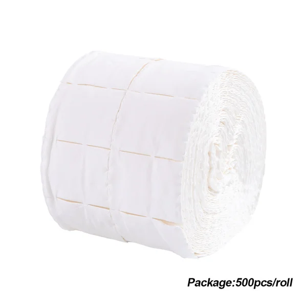 500pcs 500 шт/рулон, хлопковые салфетки для ногтей, УФ-гель, для ногтей, для снятия лака, очиститель, ворс, бумажный коврик, впитывающий, для ногтей, для чистки, Маникюрный Инструмент LA918 - Цвет: 500pcs