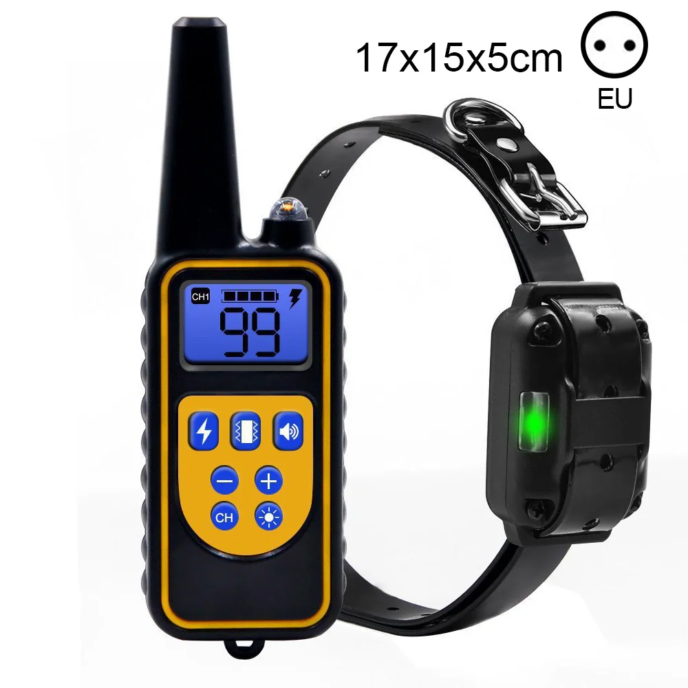 

Electric Dog Training Collar Waterproof Rechargeable Remote Controller Pet With LCD For All Size Shock Vibration Sound 800m