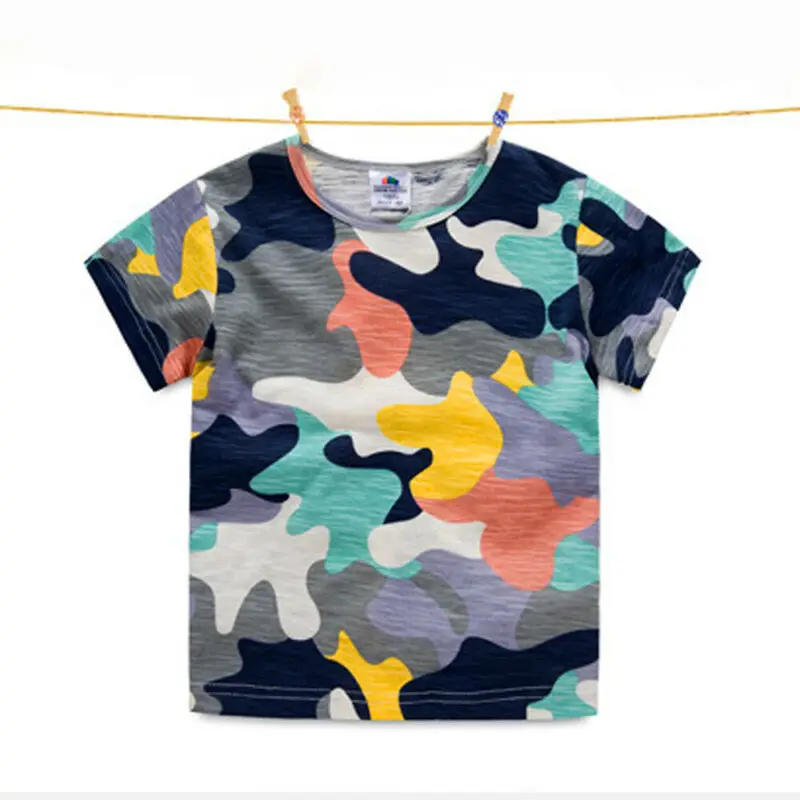 От 1 до 6 лет камуфляжные для мальчика короткий рукав футболки Детские мальчиков