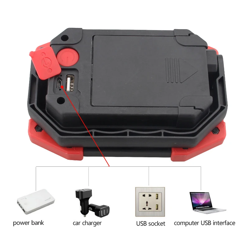 20 Вт Портативный COB светодиодный Перезаряжаемые рабочий светильник Мощность