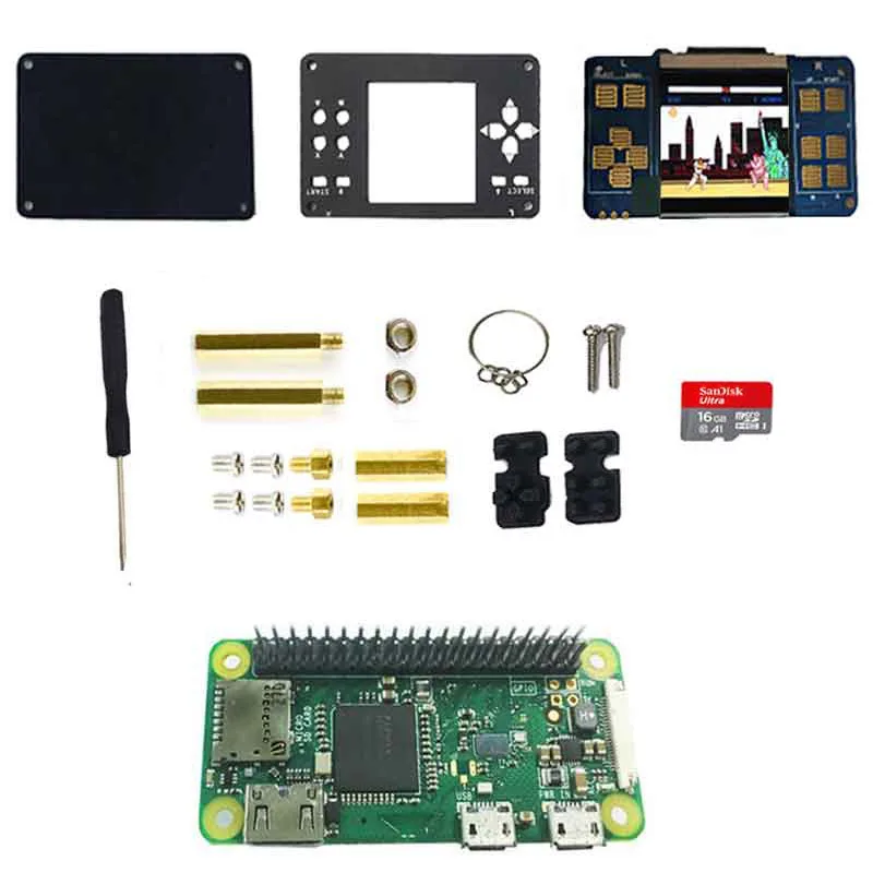 Игровой Комплект Raspberry pi zero 2 Вт Pi0 1 54 дюйма ЖК-дисплей с чехлом динамиком и