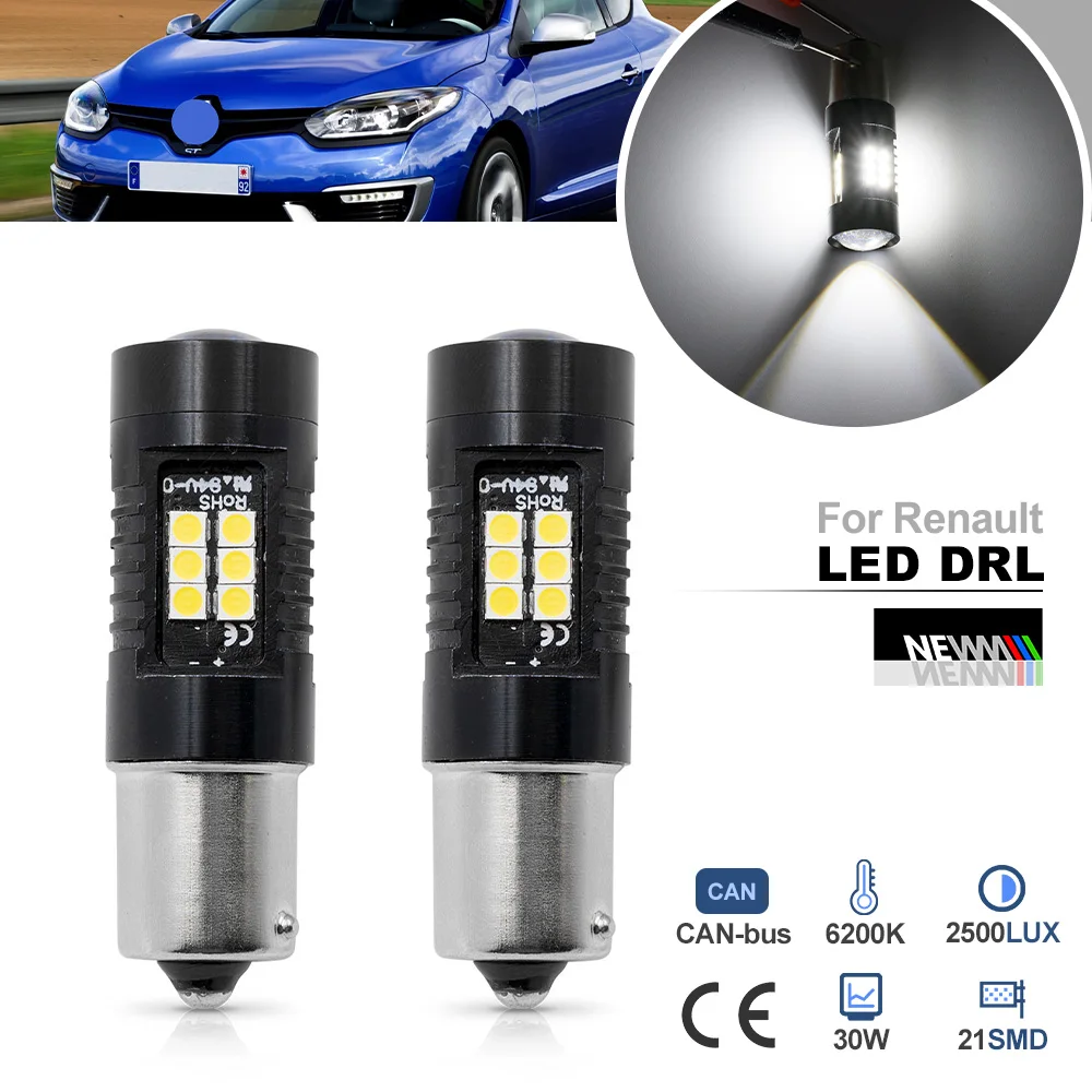 Ampoules LED pour feux de jour  sans Hyper Flash  Canbus DLRs  pour Renault Megane Scenic Laguna