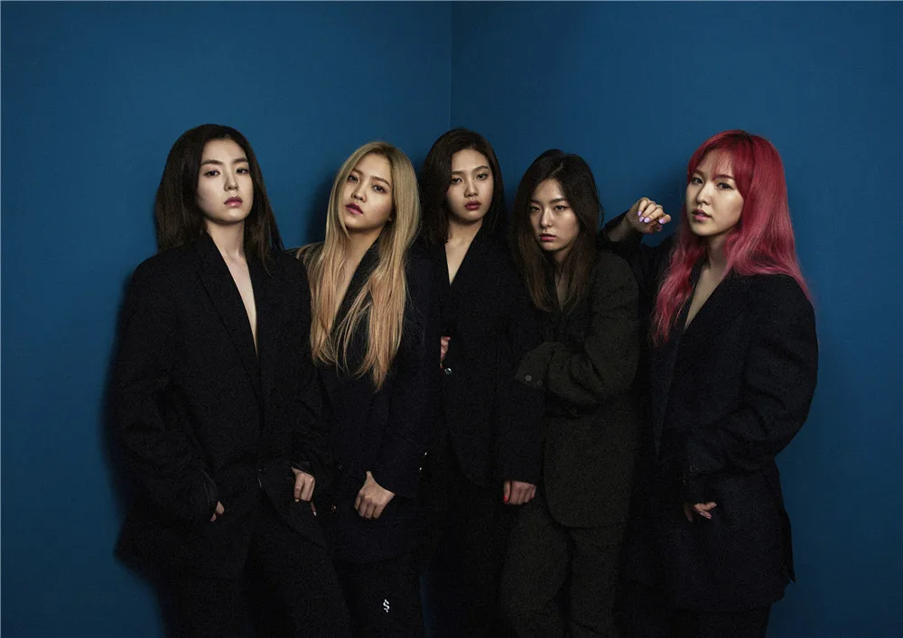 Розовый Красный бархат Kpop настенные плакаты Наклейки белая мелованная бумага яркие цвета украшения дома - Цвет: Розовый